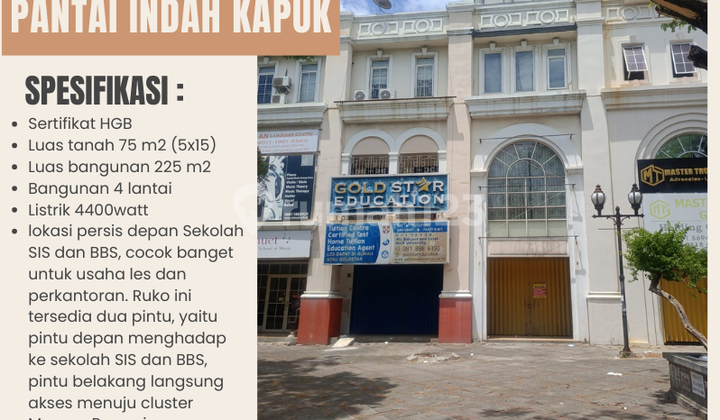 Dijual cepat Ruko Manyar Permai Pantai Indah Kapuk 