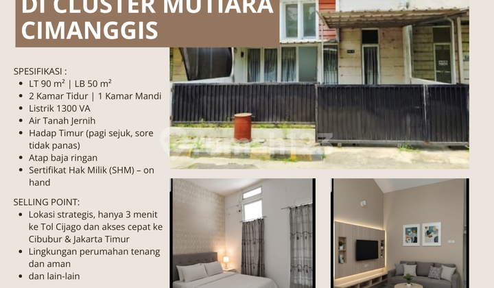 Dijual Rumah Strategis di Cluster Mutiara Cimanggis