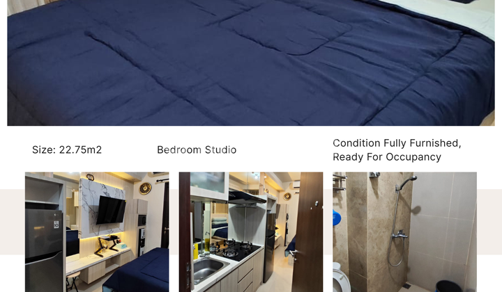 Selling Transpark Cibubur Apartment Fully Furnished, View Pool, Strategic Location, Connecting Mall