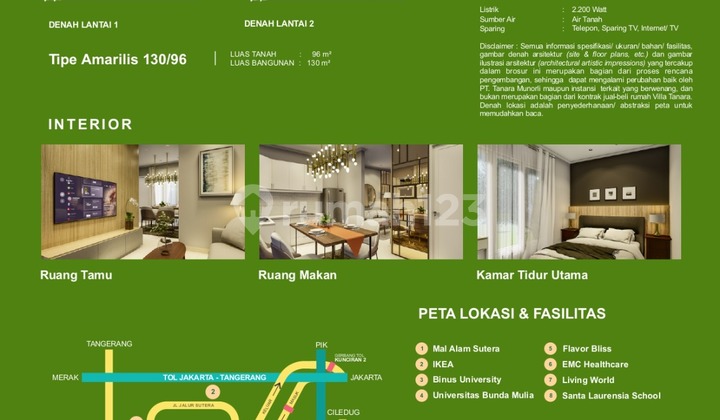 House for Sale  Villa Tanara - Strategic & Best Cluster 2-STORY HOUSE  Adjacent to Alam Sutera 2