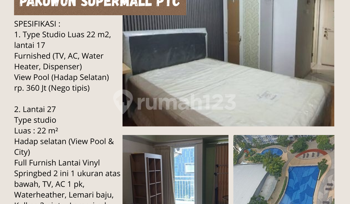 Dijual Murah! Apartemen Tanglin Pakuwon Supermall Ptc Dijual Murah! Apartemen Tanglin Pakuwon Supermall Ptc