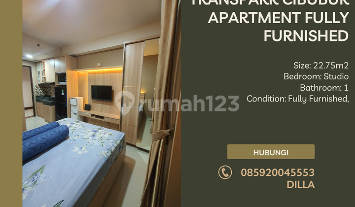 Transpark Cibubur Apartment Fully Furnished, View Pool, Strategic Location, Connecting Mall