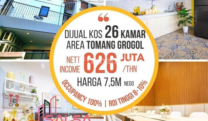 Dijual Cepat Harga Murah Terisi Full Rumah Kost 26 Kamar Terisi P E N U H Dkt Kampus Trisakti, Tomang Grogol Jakarta Barat 1