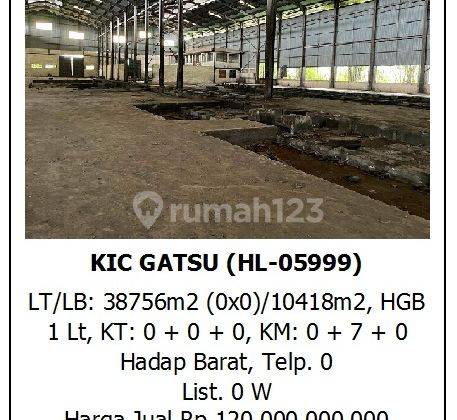 Dijual Gudang di KIC Lt 38756 lb 10418  1