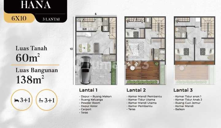 MURAH Rumah Osaka Residence Hoek Pantai Indah Kapuk 6x10m 2