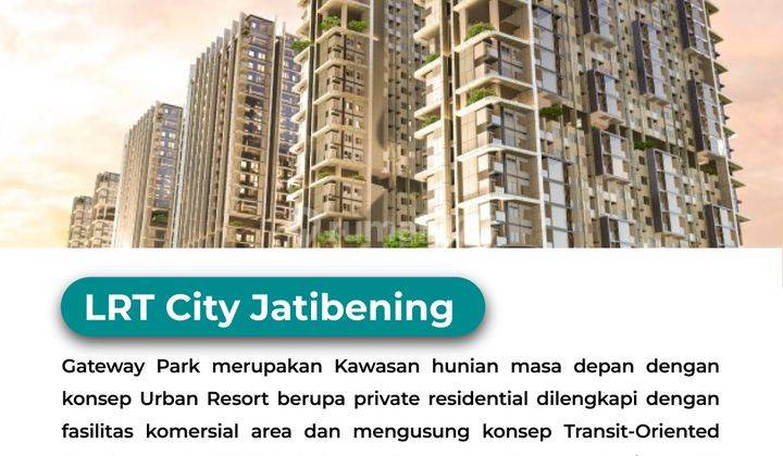 Apartement Gateway Park of LRT City 1 BR Semi Furnished Baru 3