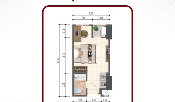 Apartement Urban Signature Ciracas 1 BR Semi Furnished Baru 5