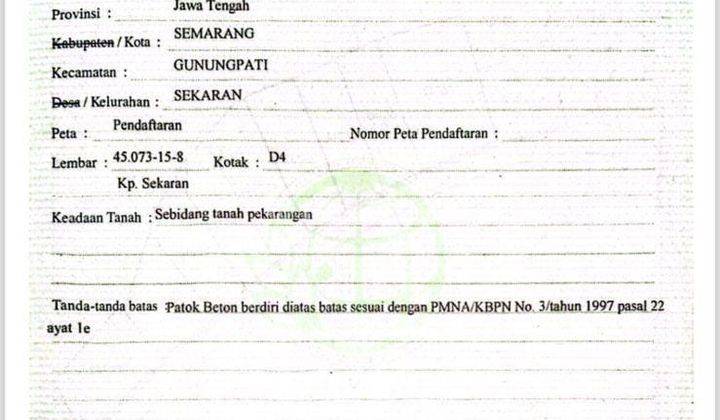 Tanah Murah Lingkungan Kos Kosan Unnes Sekaran Gunungpati 2