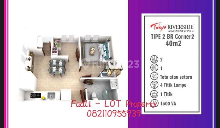 Aparment Tokyo Riverside Pik 2 Uk 40m2 2br Jual Rugi 1