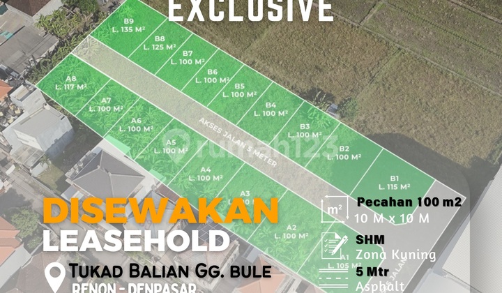 For Rent Land Plot Tukad Balian Renon Exclusive
