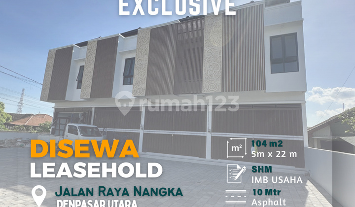 Newly Built, Strategically Located Shophouse in Central Denpasar for Rent Newly Built, Strategically Located Shophouse in Central Denpasar for Rent