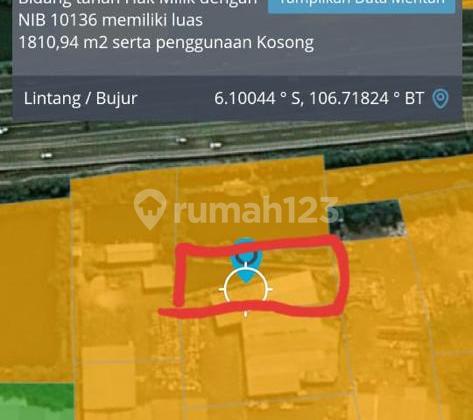 Tanah Dijual, Kapuk Kamal Jakbar, Luas 1810 M2, SHM 3