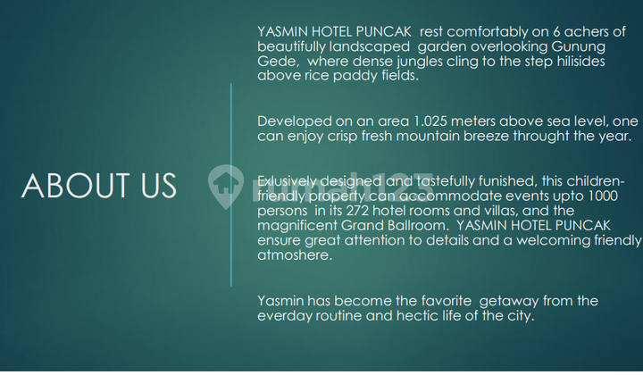 Dijual Hotel Yasmin Puncak 4