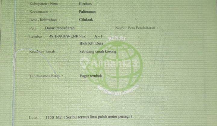 Tanah Murah di Cirebon Cilukrak 1950 m² SHM 1