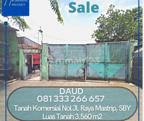 Murah Pol Tanah 0 Jalan Raya Mastrip, Karangpilang Sepanjang 1