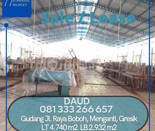 Murah Turun Harga Dijual disewakan Gudang di Jalan Raya Boboh, Menganti, Gresik 1