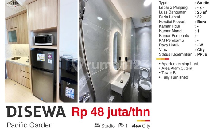 Apartemen Studio Pacific Garden Alam Sutera 2