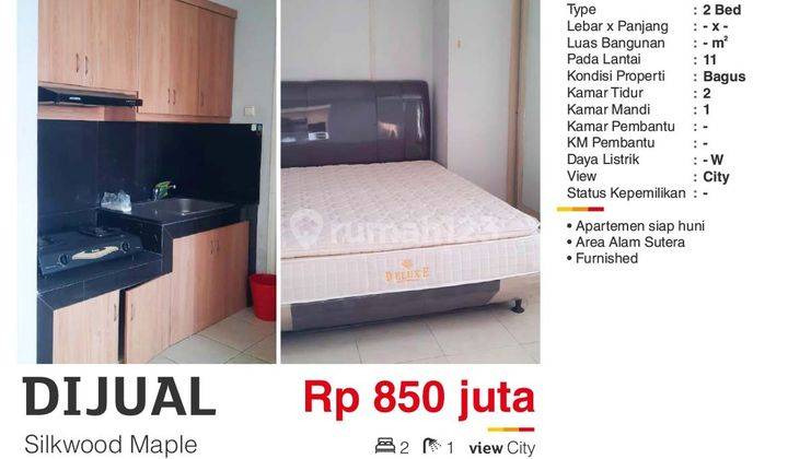  Apartemen Silkwood 2 Kamar Tidur Furnished Lantai 11 2