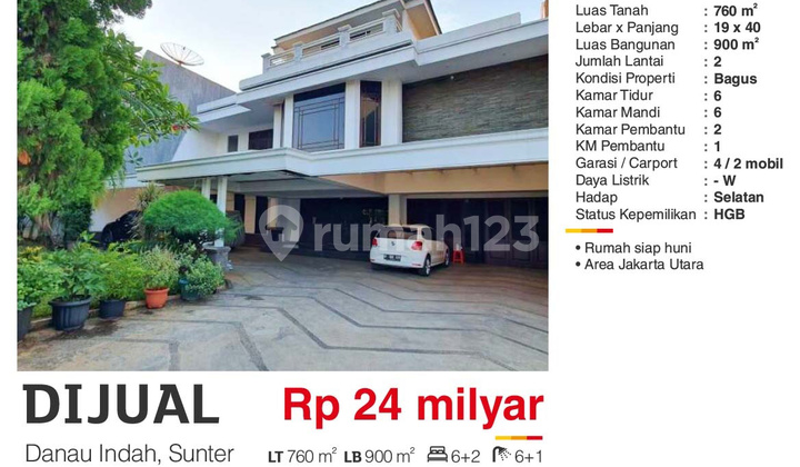  Rumah di Danau Indah, Sunter Semi Furnished