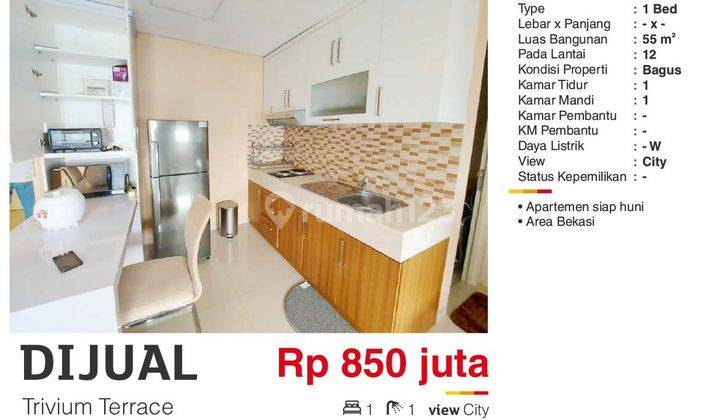  Apartemen Trivium Terrace 1 Kamar Tidur Bagus 2