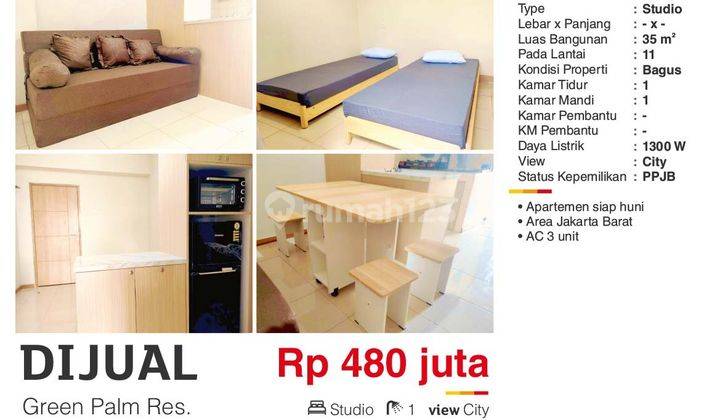  Apartemen Green Palm Residence Studio Bagus 2