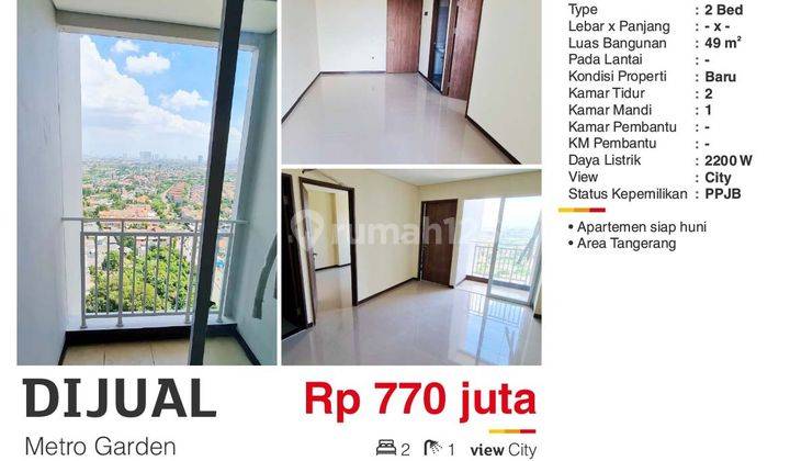  Apartemen Metro Garden 2 Kamar Tidur Bagus 1