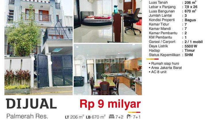  Rumah 3 Lantai Bagus Palmerah Res. Siap Huni 1