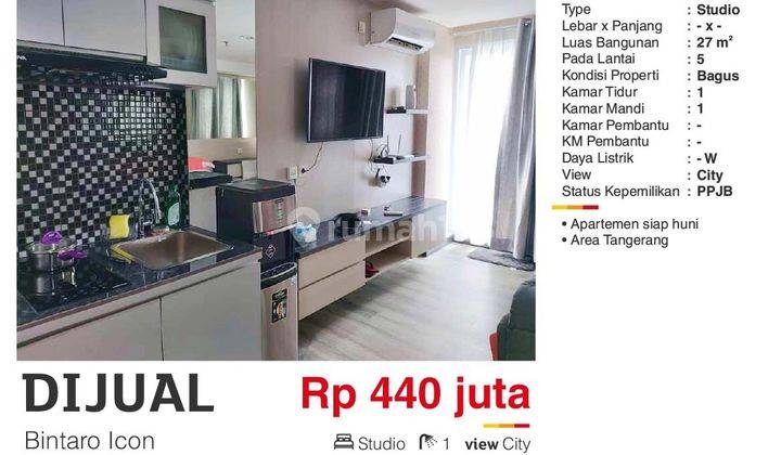  Apartemen Bintaro Icon Studio Siap Huni 1