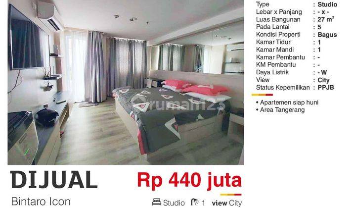  Apartemen Bintaro Icon Studio Siap Huni 2