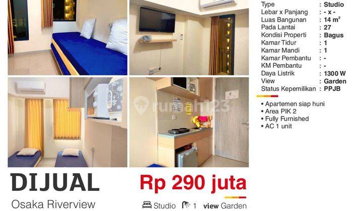  Apartemen Riverview Residence Studio Siap Huni 1