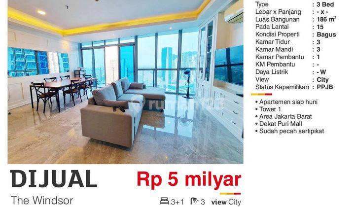  Apartemen The Windsor 3 Kamar Tidur Furnished 1