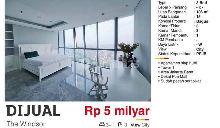  Apartemen The Windsor 3 Kamar Tidur Furnished 2