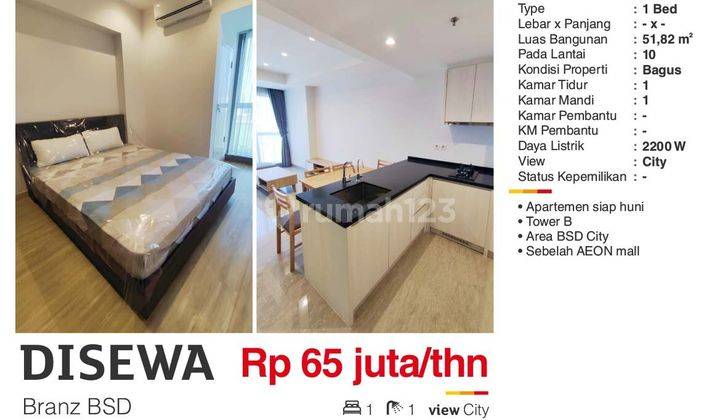  Apartemen Branz  1 Kamar Tidur Bagus Siap Huni 2