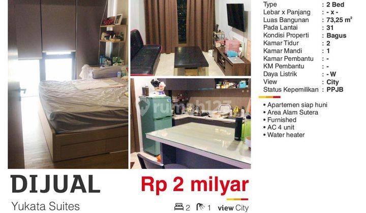  Apartemen Yukata Suites 2 Kamar Tidur Siap Huni 1