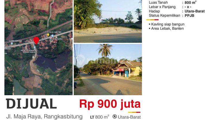  Kavling Tanah di Rangkasbitung 800 M² Siap Bangun 1