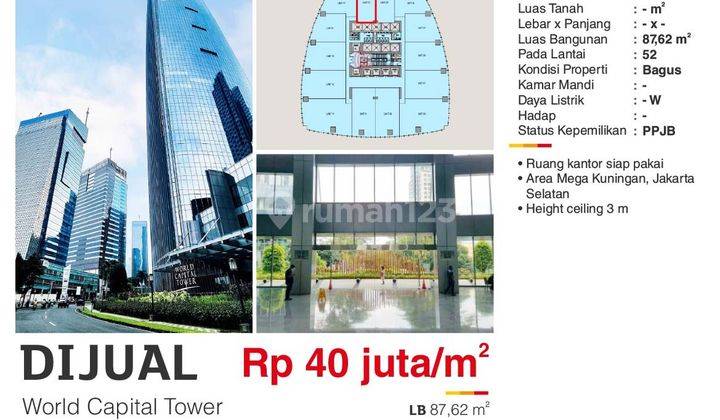 Ruang Kantor World Capital Tower di Mega Kuningan 87,62 m² 1