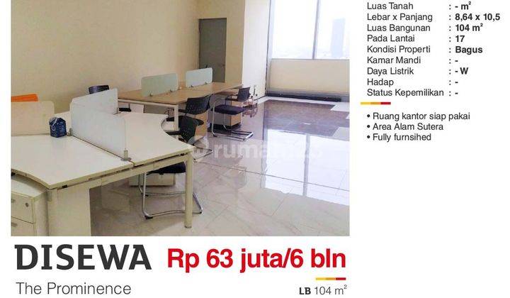  Kantor di The Prominence, Alam Sutera Siap Pakai 2