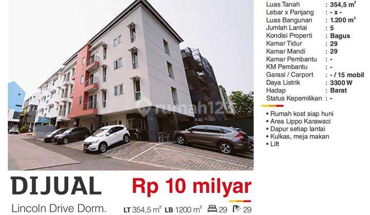 Rumah Kost di Lincoln Drive Dorm, Lippo Karawaci 1