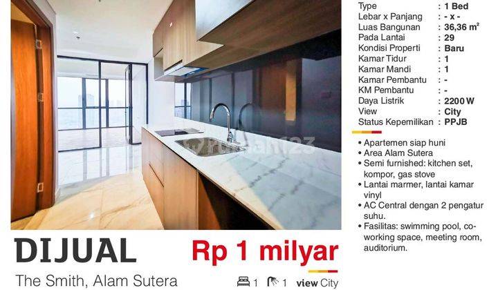  Apartemen The Smith 1 Kamar Tidur Baru 1