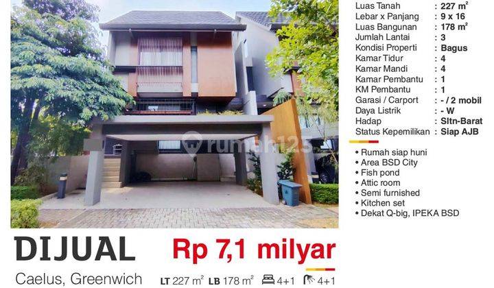  Rumah di Caelus, BSD Green Wich siap huni 1