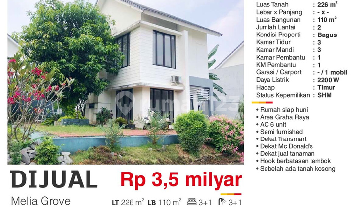Rumah di Melia Grove, Graha Raya siap huni Rumah di Melia Grove, Graha Raya siap huni