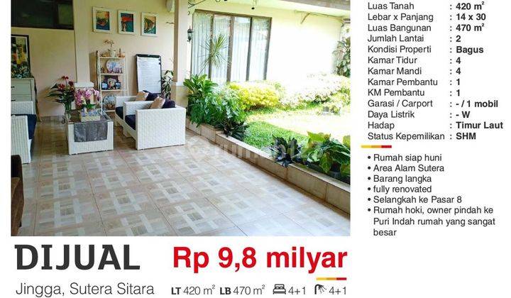  Rumah di Sutera Jingga, Alam Sutera siap huni 1