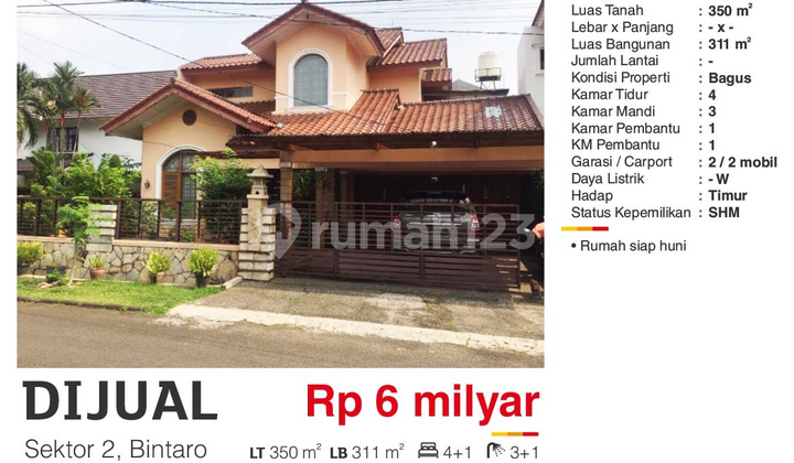  Rumah di Sektor 2, Bintaro bagus siap huni