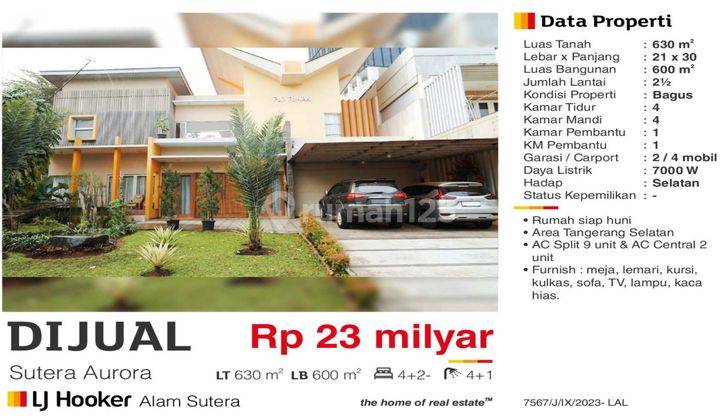  Rumah di Sutera Aurora, Alam Sutera Furnished 1