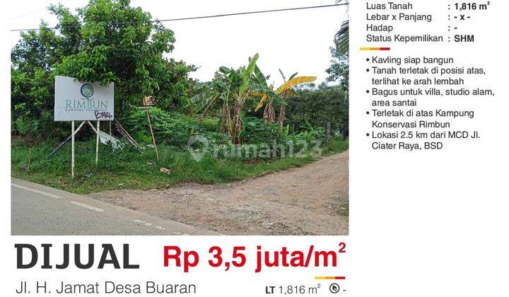 Jual Tanah di Jl. H. Jamat Desa Buaran, Ciater 1