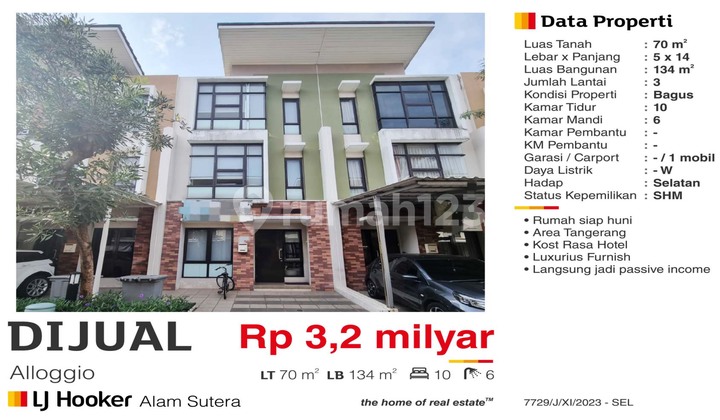 Rumah 3 Lantai di Alloggio, Gading Serpong 1