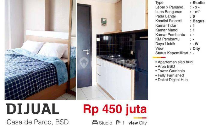  Apartemen Casa De Parco BSD Siap Huni Murah 1