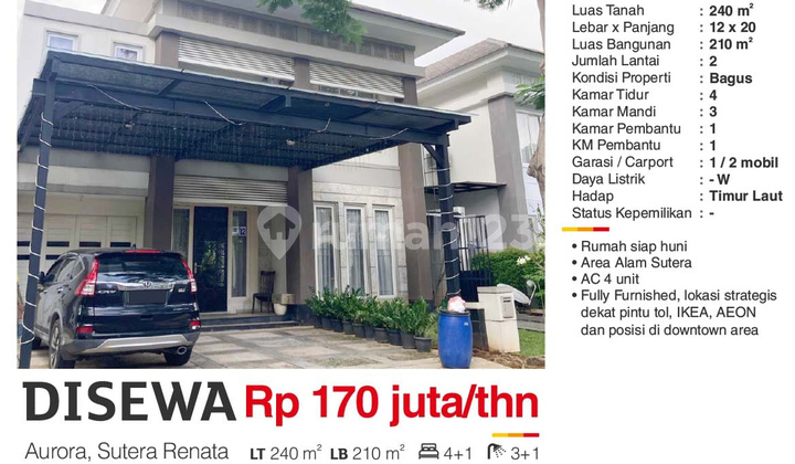  Rumah di Sutera Aurora, Alam Sutera Bagus