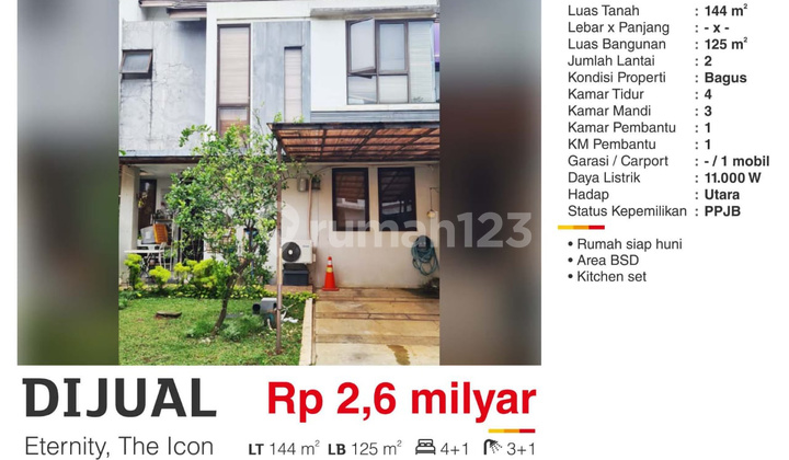 Rumah di Eternity, BSD The Icon Bagus Rumah di Eternity, BSD The Icon Bagus