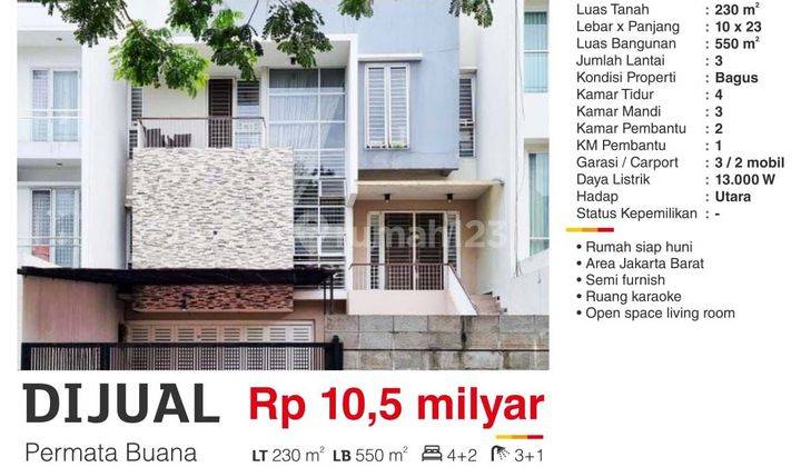  Rumah 3 Lantai di Permata Buana Bagus   2